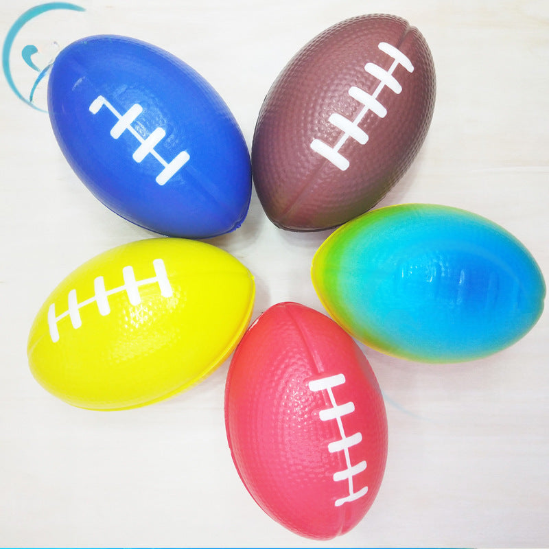 Wholesale  hot selling sponge 9cm pu ball coffee rugby pu foaming elastic ball vent decompression ball toys